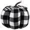 6.25" Black & White Buffalo Check Pumpkin Tabletop Décor